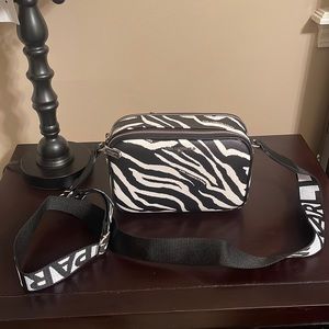 Karl Lagerfeld Paris zebra print camera crossbody